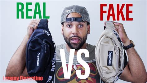 real supreme waist bag vs fake|authentic supreme vs fake logo.